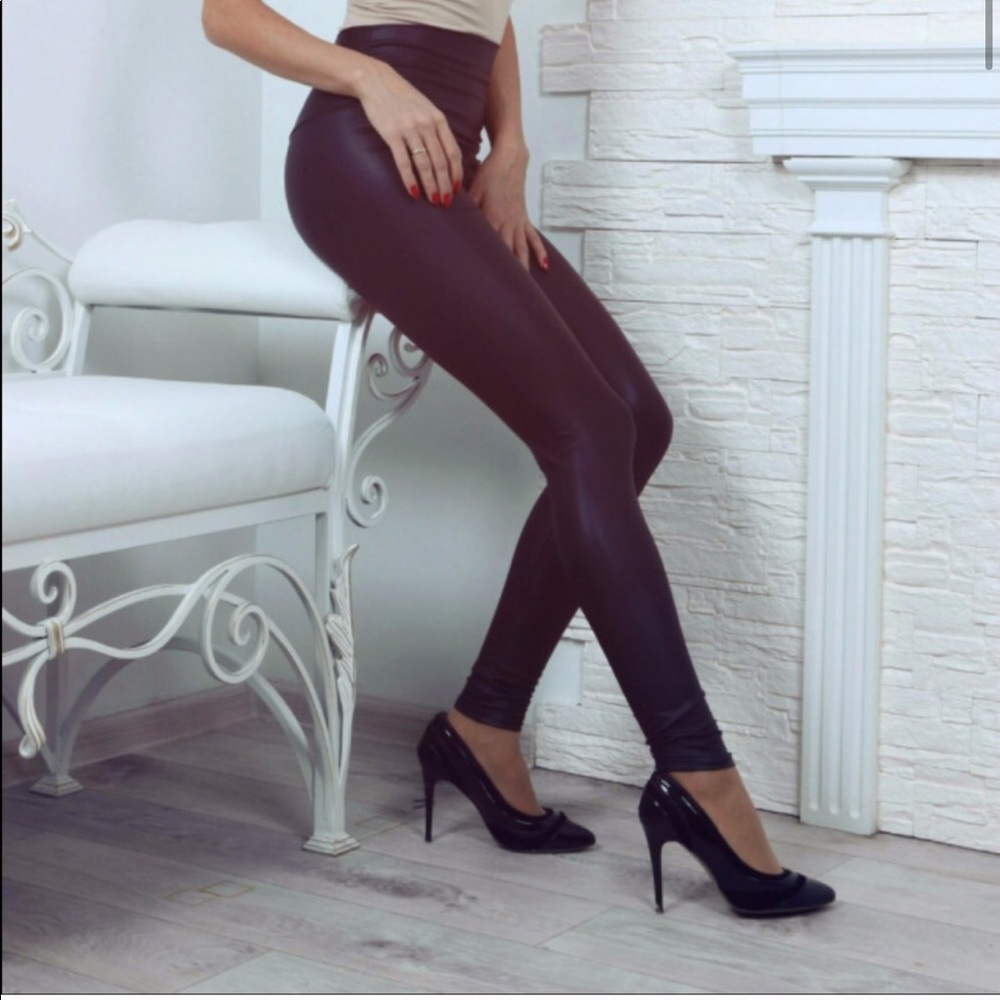 Best Selling Matte Form Fitting Leather Leggings